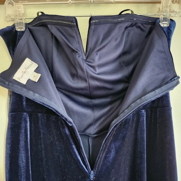 Strapless Velvet Navy Blue Jumpsuit - Picture 5 of 6